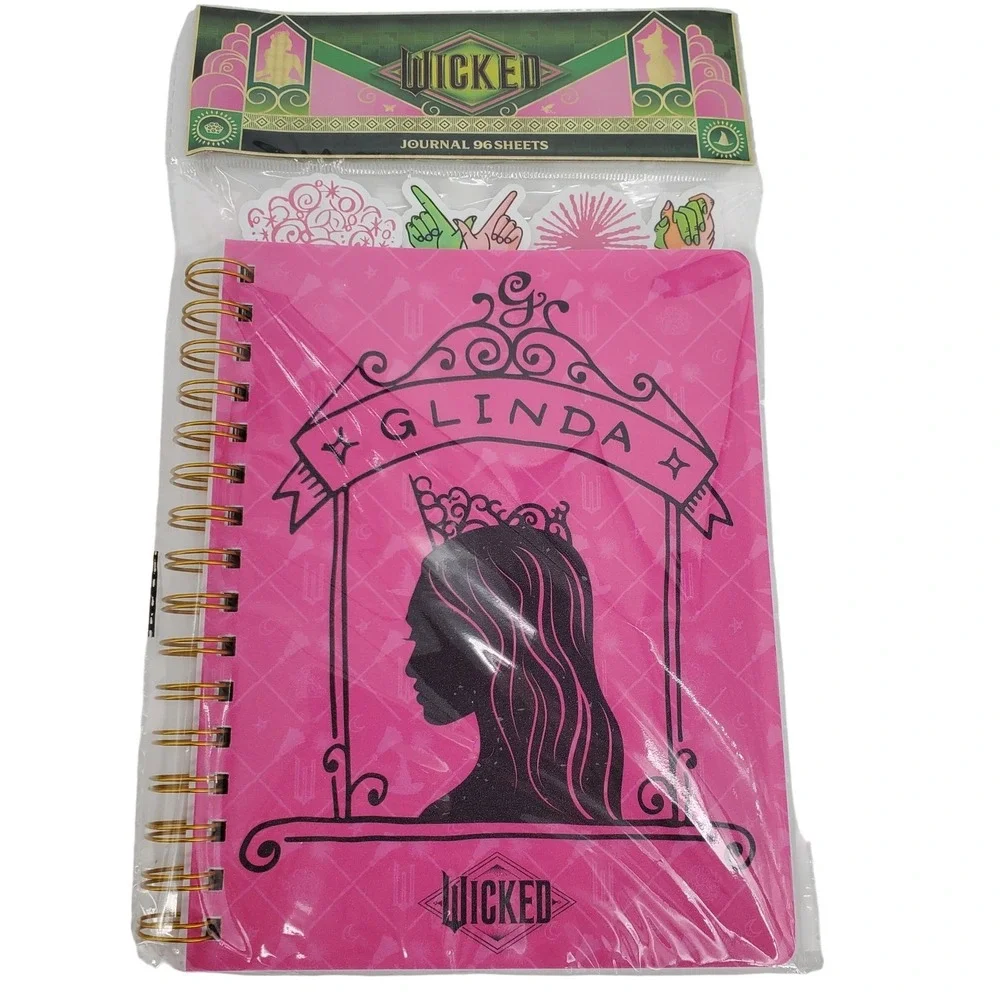 Wicked‎ Journal Spiral Bound Pink Glinda Bookmarks Sections 96 Pages 8